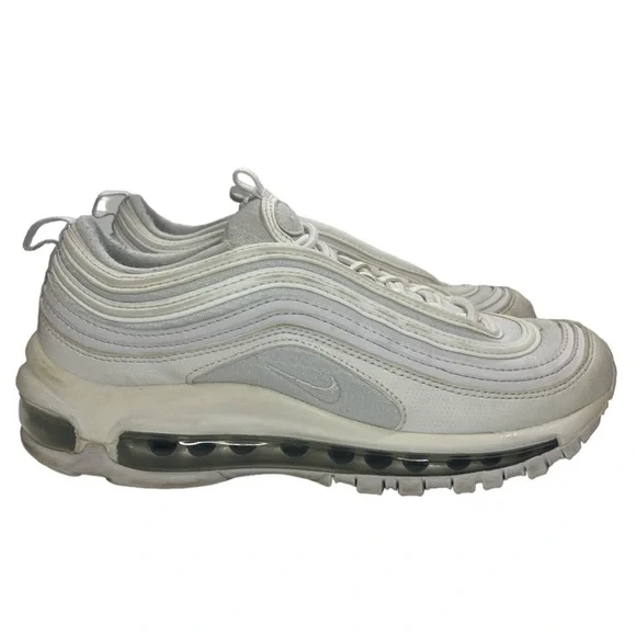 Nike Air Max 97 Triple White Sneakers - Girl/Boy Size 5.5Y - Picture 3 of 10